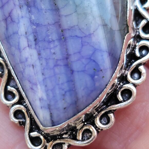 Sterling Silver Pendant Agate, Lapis Lazuli, Moonstone, & Pearl w/20-Inch Chain - Picture 8 of 10